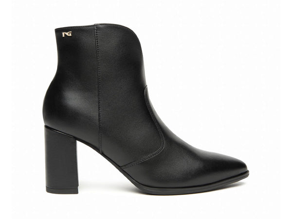 NeroGiardini Tronchetti Eleganti in Pelle Nera con Scollo a V I514340D-100