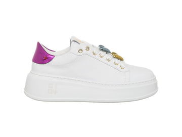 Gio+ Sneakers Hermeline Cuori Made in Italy Tomaia Pelle Bianca PIA328A