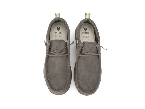 Pitas Texas Wallabi Tortora Uomo Camoscio Idrorepellente