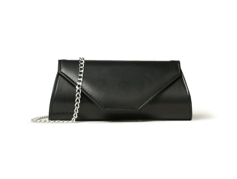 Melluso Donna Pochette a Busta in Pelle Nera con Catena bj034z-247275