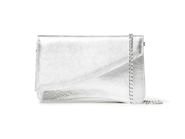 Melluso Pochette a Busta in Pelle Effetto Wash Argento BJ036Z-245423