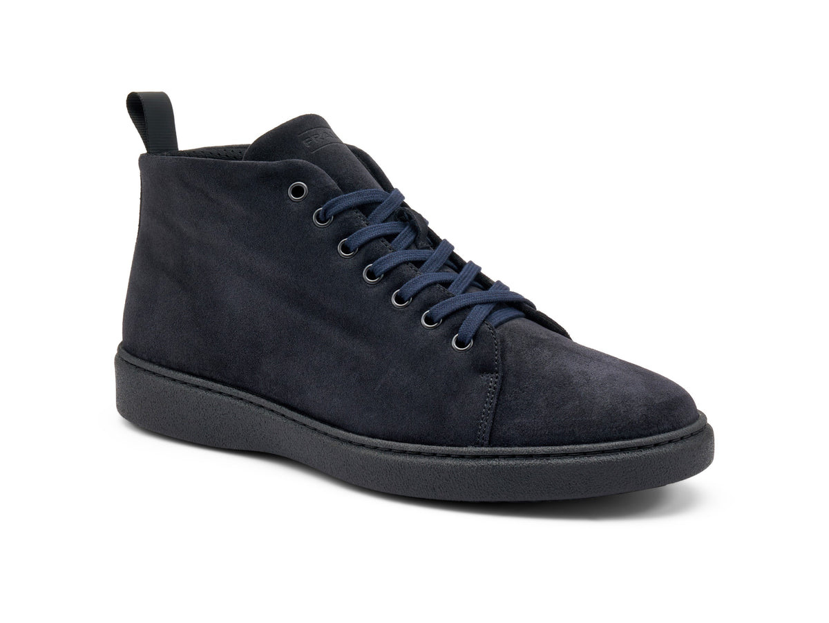 Men's High-Top Suede Ankle Boots in Blue Casual Style – Grimandi