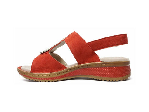 Ara Hawaii Comfort Sandals 3 Straps Wedge Suede Upper