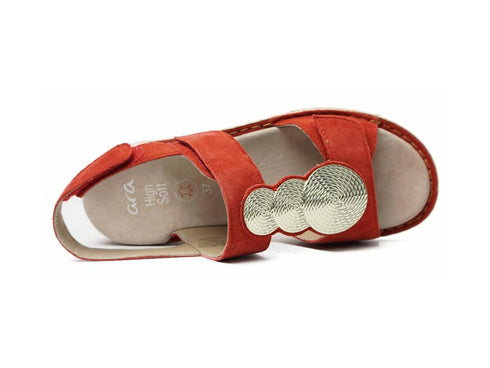 Ara Hawaii Comfort Sandals 3 Straps Wedge Suede Upper