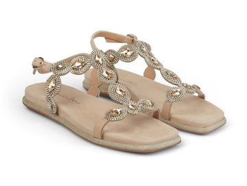 Alma en Pena Jewel Flat Sandals Suede Upper