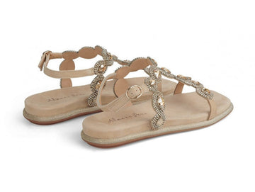Alma en Pena Jewel Flat Sandals Suede Upper