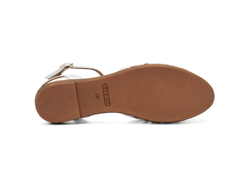 Frau Women's Low Sandal Woven Upper Laminated Leather