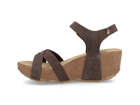 BioNatura 24 Fregene Sandalo Donna Nabuk Zeppa Made in Italy