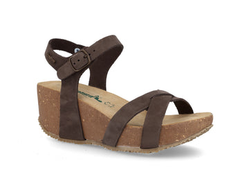 BioNatura 24 Fregene Sandalo Donna Nabuk Zeppa Made in Italy