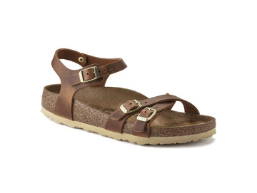 Birkenstock Women's Kumba Oiled Nubuck Leather Sandals Cognac