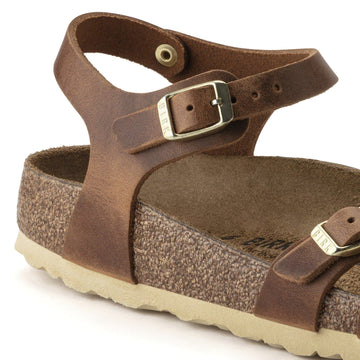 Birkenstock Women's Kumba Oiled Nubuck Leather Sandals Cognac