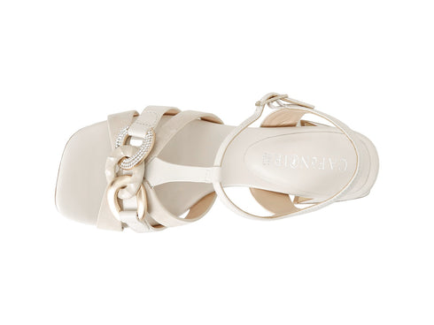 CafèNoir Sandal T Shaped Heel Nappa and Suede Upper