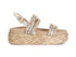 CafèNoir Sandali Zeppa Rafia due Fasce con Microstrass Beige C1HH9004-M007