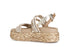 CafèNoir Raffia Wedge Sandals two Bands with Micro Strass