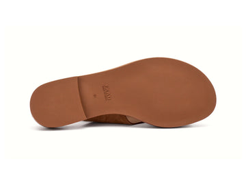 Frau Sandalo Donna in Suede Cuoio con Fibbia Logata