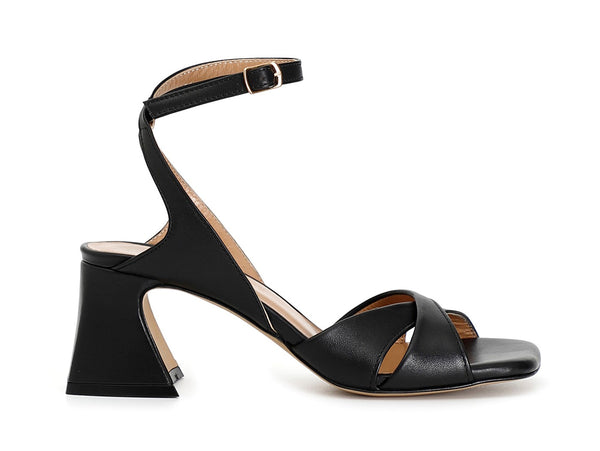 CafèNoir Sandalo Elegante Cinturino Caviglia Tomaia Pelle Nera C1LC4004-N001