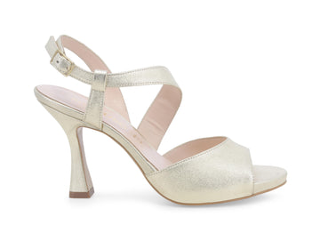 Melluso Donna Sandali Eleganti Tacco Coda in Pelle Metallizzata Oro Platino E1805W-233463