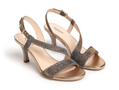 NeroGiardini Sandali Estivi Eleganti Tacco medio Tomaia Tessuto