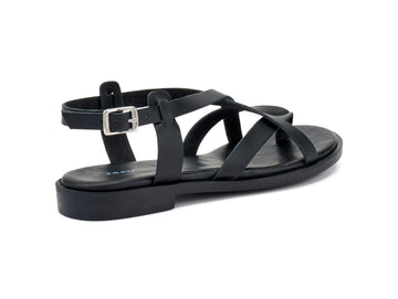 Frau Women's Sandal Low Heel Crossed Straps Leather