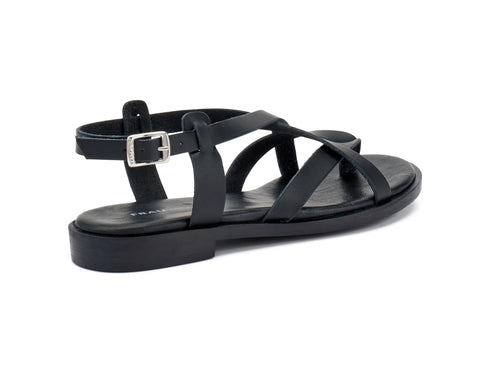 Frau Sandalo Donna Tacco Basso Listini Incrociati Pelle