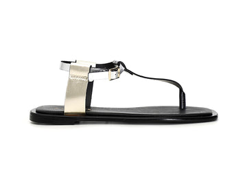 CafèNoir Donna Sandali Infradito Tacco Basso Estivi Neri C1GF1001-N007