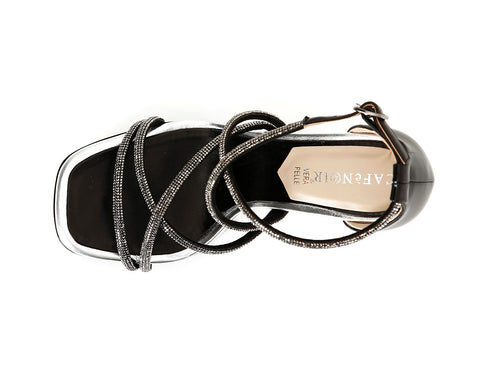 CafèNoir Elegant Summer Platform Sandals with Microstrass