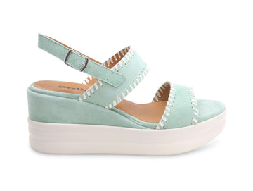 Melluso Sandali Donna Platform a 2 fasce in Camoscio Verde R80522D-230869