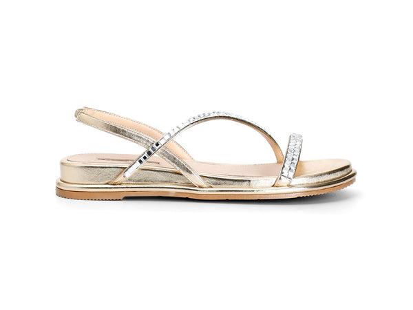 Sandalo Basso CafèNoir Dorato con Listini di Cristalli C1XK9916-L002