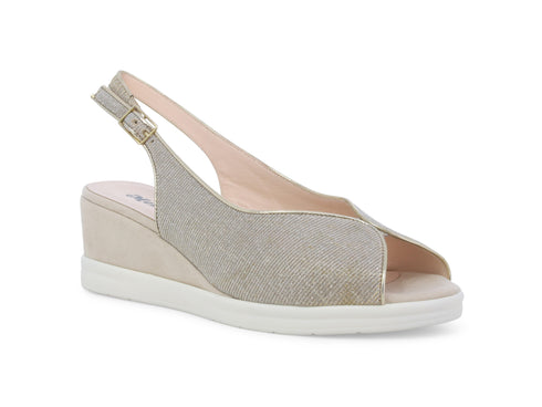 Melluso Donna Sandali Comfort con Zeppa tomaia Tessuto Galassia