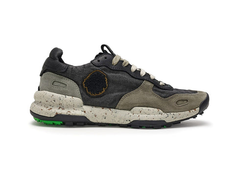 Satorisan Chacrona Uomo Sneakers Primavera Estate in Lino Nero Black Fumo