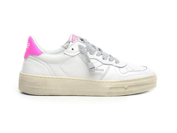4B12 Scarpe Donna Hyper Primavera Estate Tomaia in Pelle Bianco Fuxia -d817