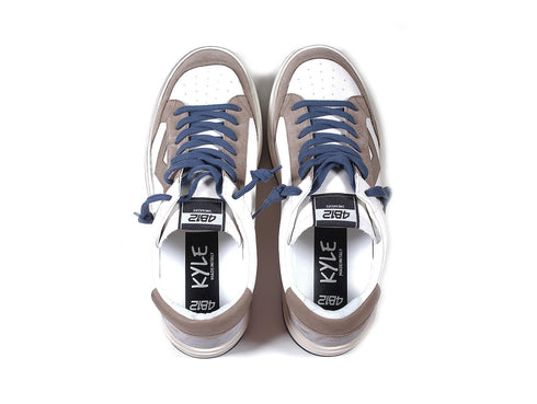 4B12 Scarpe Kyle Uomo Made in Italy Maxi Logo Tomaia Pelle