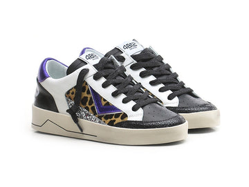 4B12 Kyle Lace-up Shoes Made in Italy Women Animalier Leather Upper