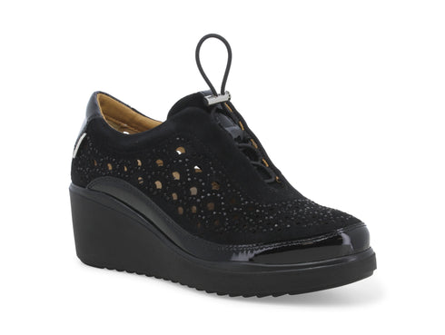 Melluso Summer Shoes Elastic Lace-Up Perforated Upper Suede