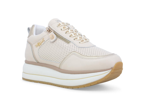 Melluso Sneaker Donna WALK con Zeppa in Pelle Traforata e Zip