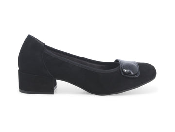 Melluso Décolleté Elegante Tacco Basso Tomaia Pelle Scamosciata Nera X5100-228475