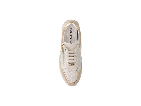 Valleverde Sneaker Donna in Pelle Panna e Suede Taupe