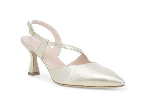 Melluso Décolleté Elegante Estivo in Pelle Metallizzata