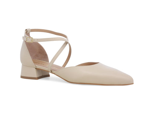 Melluso Women's Pump Cross Strap Low Heel Leather