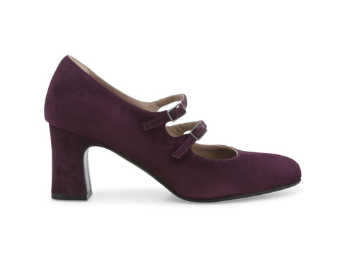 Melluso Décolleté Comodo Elegante 2 Cinturini Tomaia Camoscio Bordeaux X5214W-240996