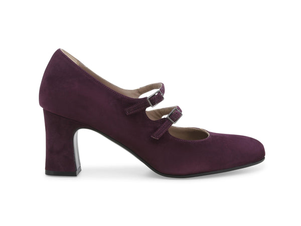 Melluso Décolleté Comodo Elegante 2 Cinturini Tomaia Camoscio Bordeaux X5214W-240996