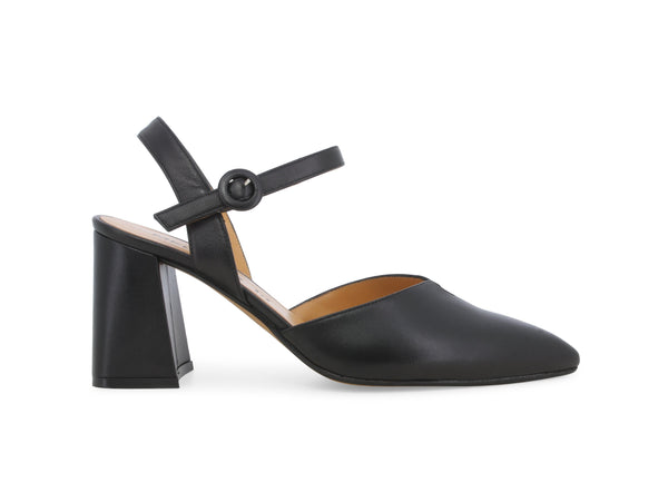 Melluso Décolleté Slingback Estivo Tacco Alto Cinturino Pelle Nera V412Z-249420