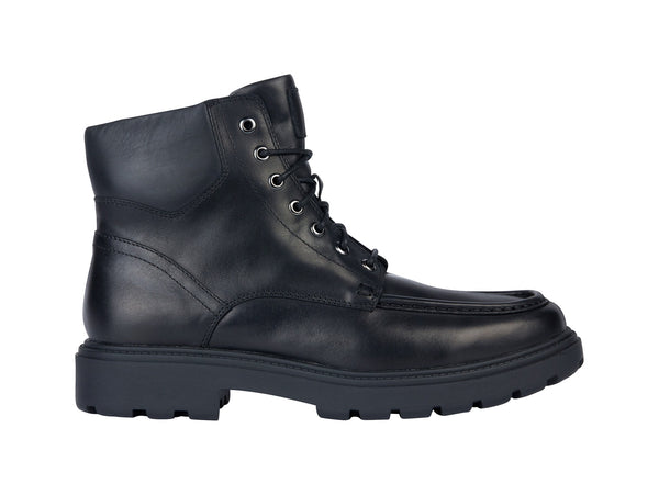 Geox Polacchini Invernali Spherica con Lacci e Zip Tomaia Pelle Nera U36FRE