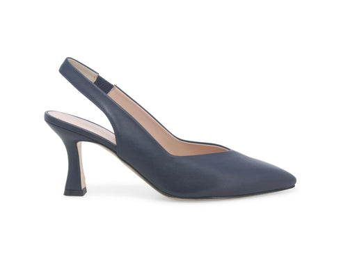 Melluso Décolleté Slingback Tacco Sottile Tomaia Pelle Blu D168W-234342