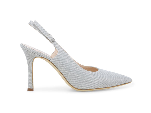 Melluso Décolleté Slingback Eleganti Made in Italy Cerimonia Argento D188-246084