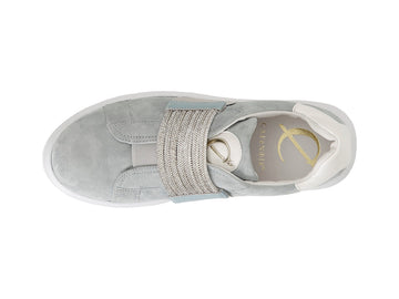 CafèNoir Slip-on Sneakers Elastic Rhinestone Suede Upper