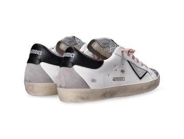 4B12 Spring Summer Women's Suprime Glitter and Leather Sneakers