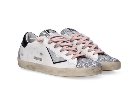 4B12 Sneakers Primavera Estate Donna Suprime Glitter e Pelle