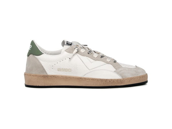 4B12 Play New Sneakers Uomo dallo Stile Dinamico Tomaia Pelle Bianco U111