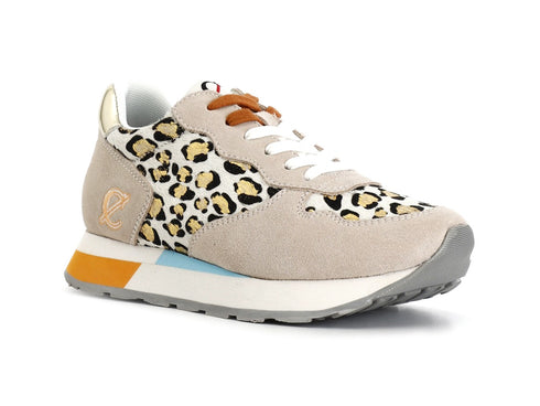CafèNoir Women's Spring Summer Sneakers Animalier Suede